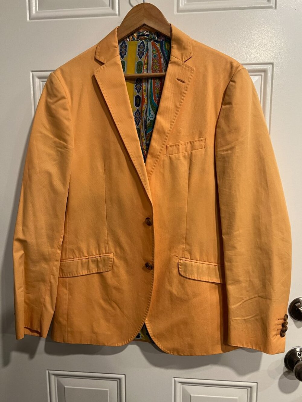 Etro Orange/Yellow Cotton Blazer Men's 38R / 48EU